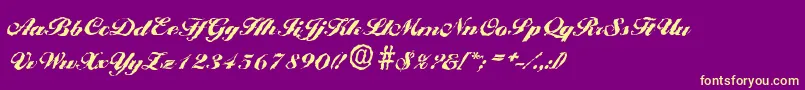 Шрифт BallantinesrandomBlackRegular – жёлтые шрифты на фиолетовом фоне
