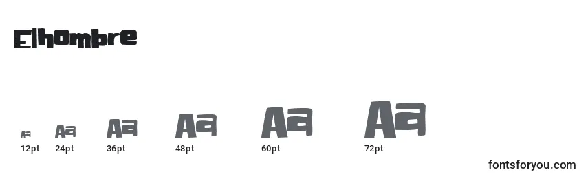 Размеры шрифта Elhombre
