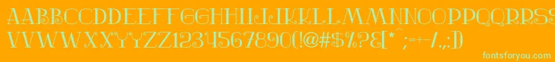 Nostalgic-fontti – vihreät fontit oranssilla taustalla