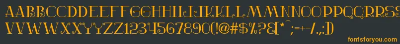 Nostalgic-fontti – oranssit fontit mustalla taustalla