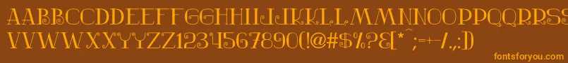 Nostalgic Font – Orange Fonts on Brown Background