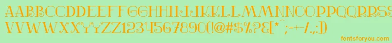 Nostalgic Font – Orange Fonts on Green Background