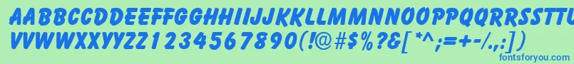 BalloonRegular Font – Blue Fonts on Green Background