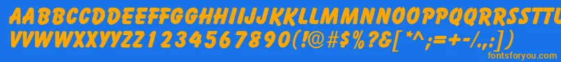 BalloonRegular Font – Orange Fonts on Blue Background