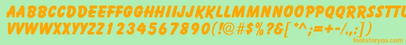 BalloonRegular Font – Orange Fonts on Green Background