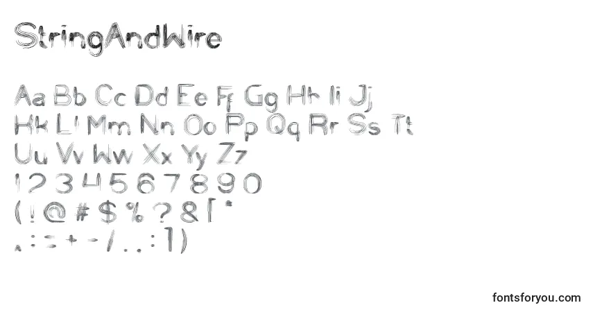 A fonte StringAndWire – alfabeto, números, caracteres especiais