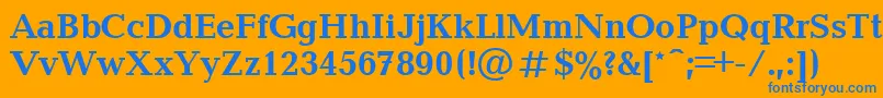 フォントBlt75C – オレンジの背景に青い文字