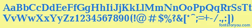 Blt75C Font – Blue Fonts on Yellow Background