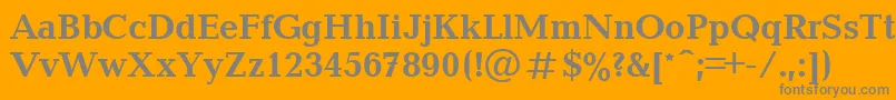 フォントBlt75C – オレンジの背景に灰色の文字