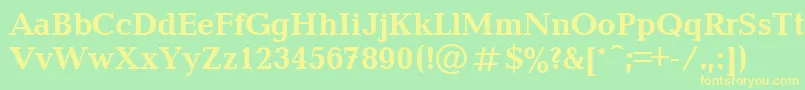 Blt75C Font – Yellow Fonts on Green Background