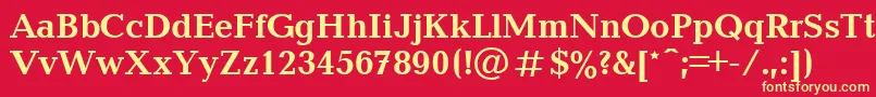 Blt75C Font – Yellow Fonts on Red Background