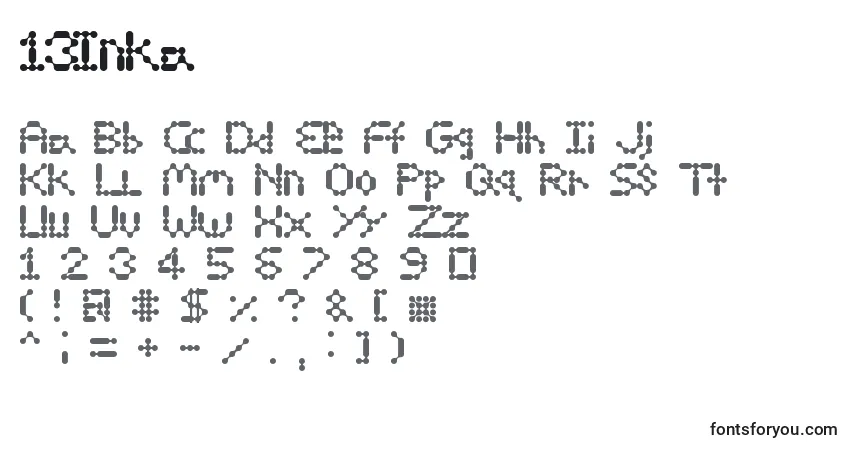 Czcionka 13Inka – alfabet, cyfry, specjalne znaki