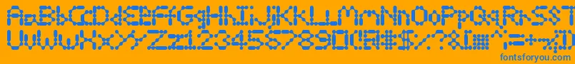 13Inka Font – Blue Fonts on Orange Background