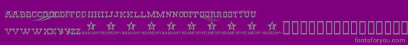 フォントCheapStealer – 紫の背景に灰色の文字