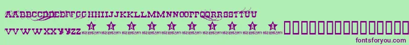 CheapStealer Font – Purple Fonts on Green Background