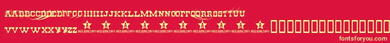 CheapStealer Font – Yellow Fonts on Red Background