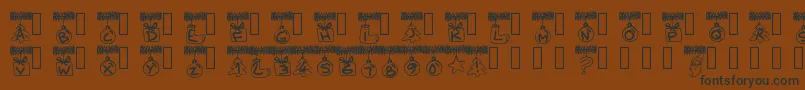 Czcionka Pwchristmastinsel – czarne czcionki na brązowym tle