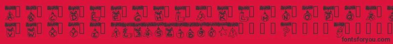 Шрифт Pwchristmastinsel – чёрные шрифты на красном фоне