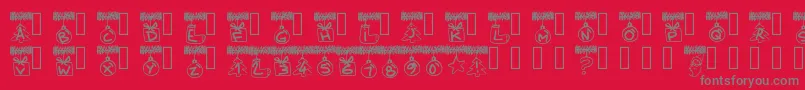Pwchristmastinsel Font – Gray Fonts on Red Background