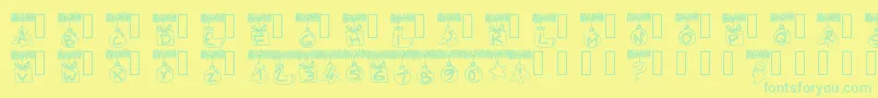 fuente Pwchristmastinsel – Fuentes Verdes Sobre Fondo Amarillo
