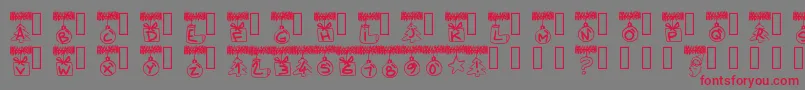 Pwchristmastinsel Font – Red Fonts on Gray Background