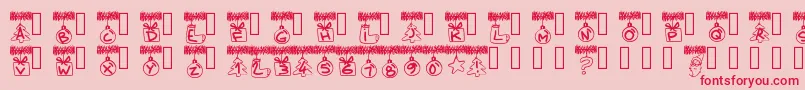 Pwchristmastinsel Font – Red Fonts on Pink Background