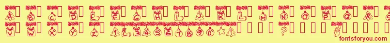 Pwchristmastinsel Font – Red Fonts on Yellow Background