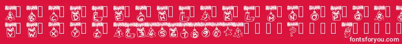 Pwchristmastinsel Font – White Fonts on Red Background