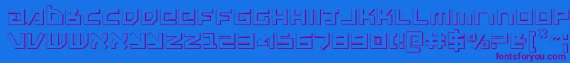 Unoestado3D-Schriftart – Violette Schriften auf blauem Hintergrund