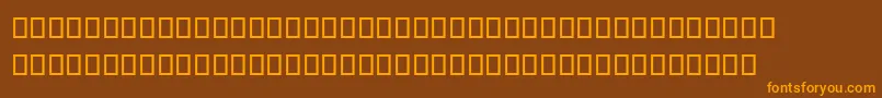 フォントSteinbergNotation – オレンジ色の文字が茶色の背景にあります。