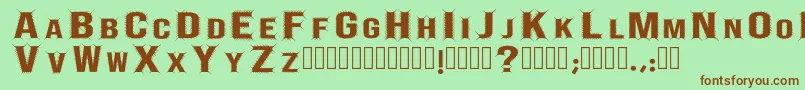 BebascentipedeRegular Font – Brown Fonts on Green Background