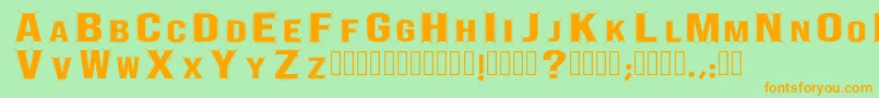 BebascentipedeRegular Font – Orange Fonts on Green Background