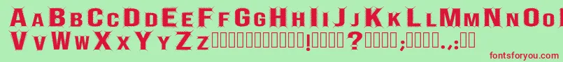 BebascentipedeRegular Font – Red Fonts on Green Background