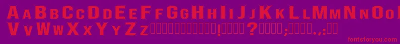 BebascentipedeRegular Font – Red Fonts on Purple Background