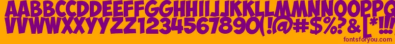 ObelixPro Font – Purple Fonts on Orange Background