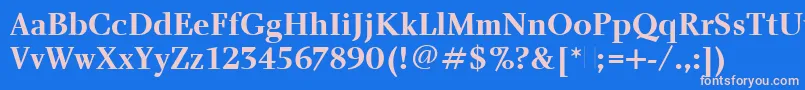 CharlotteBoldPlain Font – Pink Fonts on Blue Background