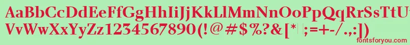 CharlotteBoldPlain Font – Red Fonts on Green Background