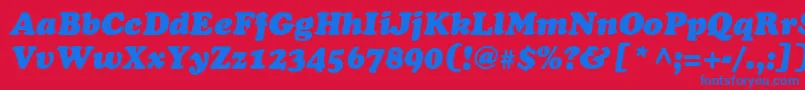 AgCooperItalic-fontti – siniset fontit punaisella taustalla