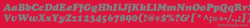 Fonte AgCooperItalic – fontes cinzas em um fundo vermelho