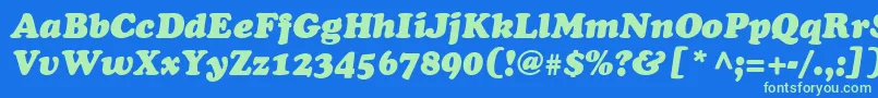 Шрифт AgCooperItalic – зелёные шрифты на синем фоне