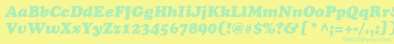 AgCooperItalic Font – Green Fonts on Yellow Background