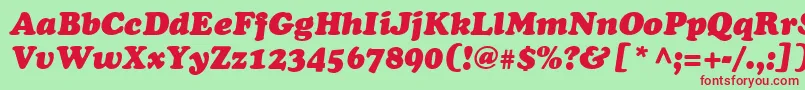 Czcionka AgCooperItalic – czerwone czcionki na zielonym tle