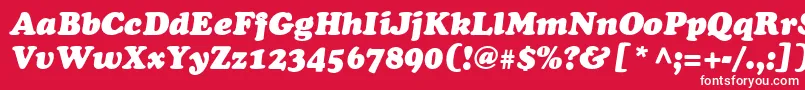 AgCooperItalic-fontti – valkoiset fontit punaisella taustalla