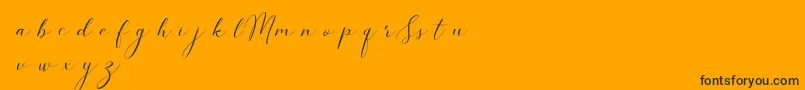 SimpleMonologueDemo-Schriftart – Schwarze Schriften auf orangefarbenem Hintergrund