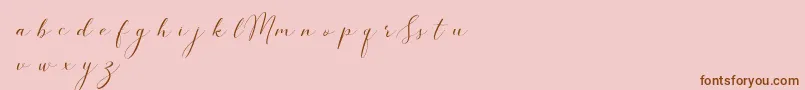 SimpleMonologueDemo-Schriftart – Braune Schriften auf rosa Hintergrund