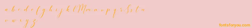 SimpleMonologueDemo-Schriftart – Orangefarbene Schriften auf rosa Hintergrund