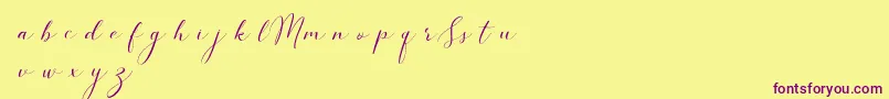 SimpleMonologueDemo-Schriftart – Violette Schriften auf gelbem Hintergrund