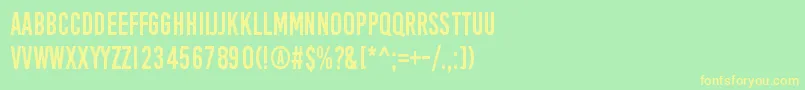 フォントAprilFoolsDay – 黄色の文字が緑の背景にあります
