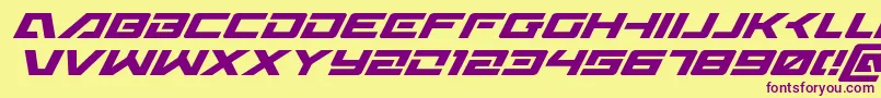 Czcionka Wildcard31superital – fioletowe czcionki na żółtym tle