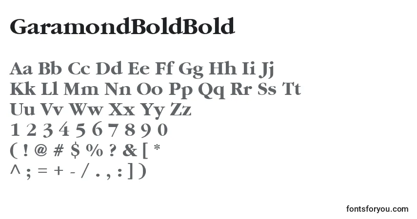 Шрифт GaramondBoldBold – алфавит, цифры, специальные символы